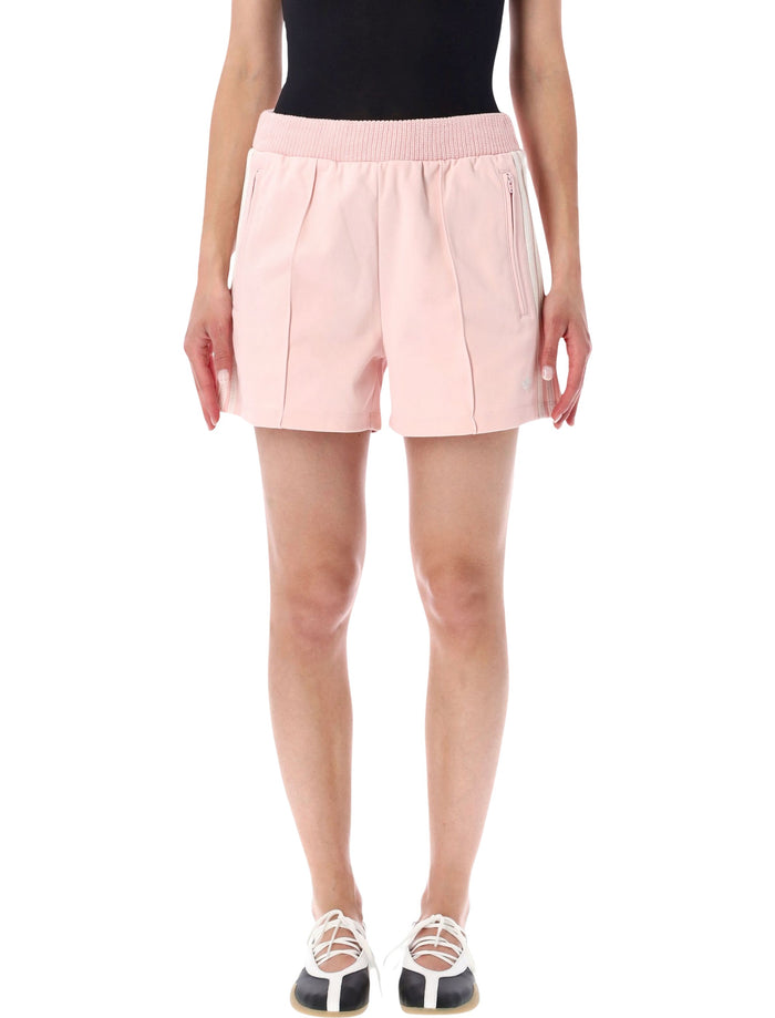 Adidas Originals Pink Firebird Shorts With Crochet Detail Rose Cotton