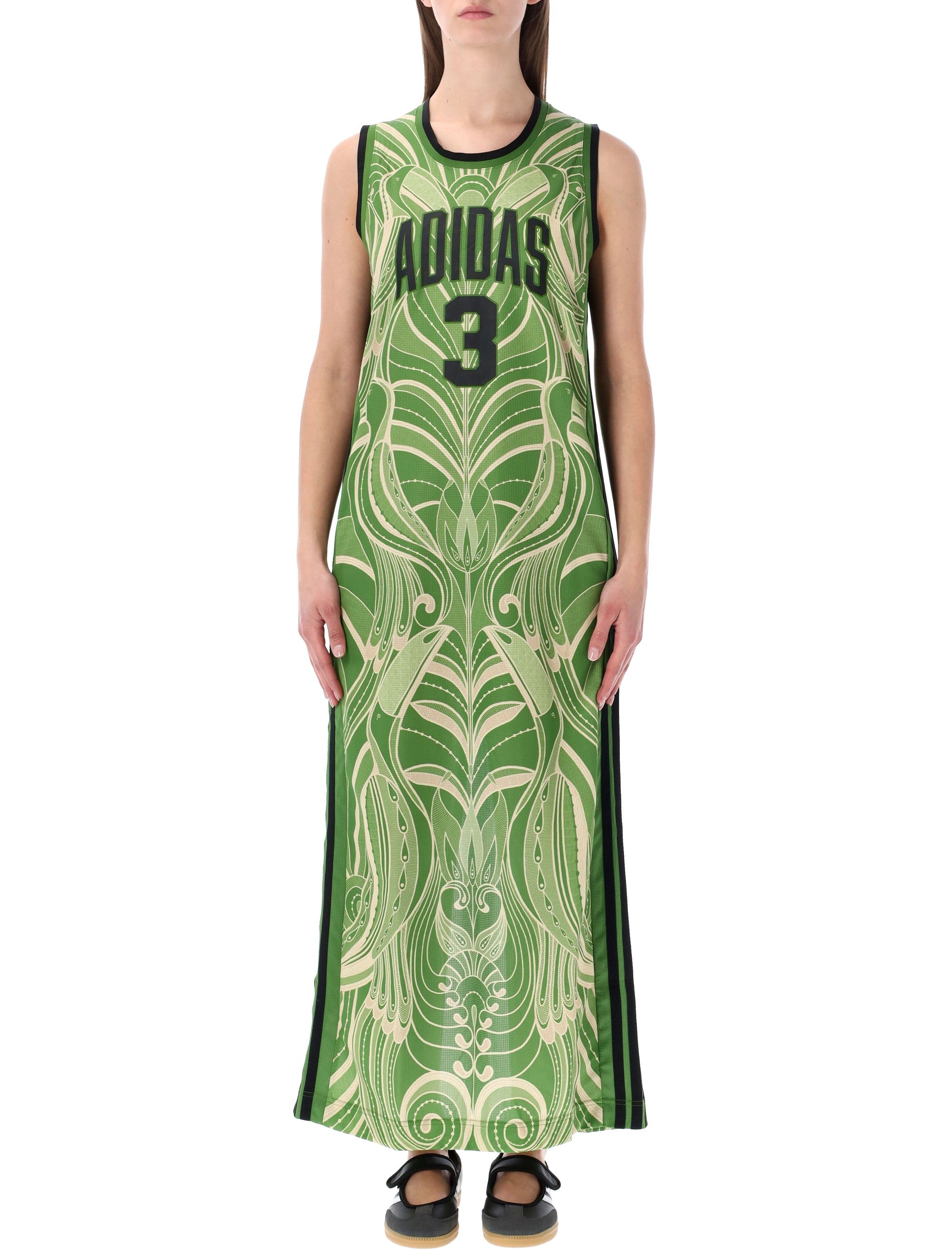 Adidas Originals Farm green maxi dress Print Recycled Polyester