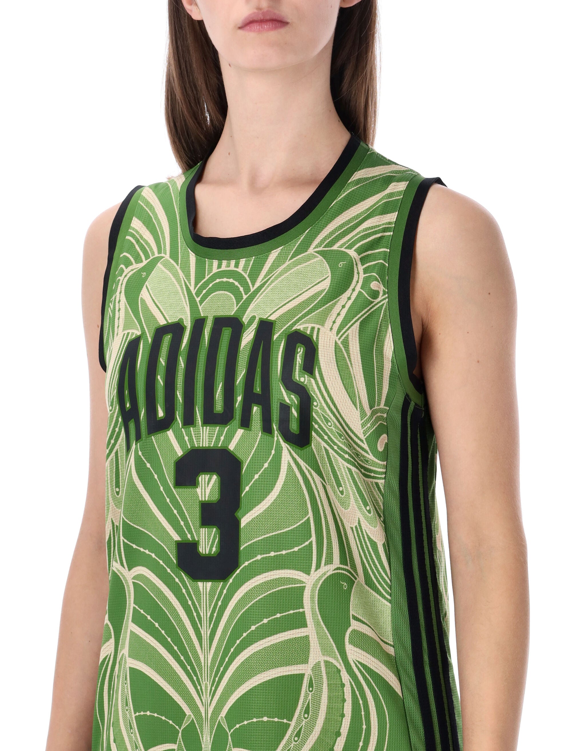 Adidas Originals Farm green maxi dress Print Recycled Polyester