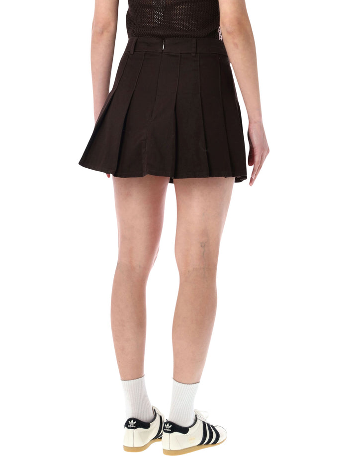 Adidas Originals Pleated Twill Sport Skirt Aurora Coffe Cotton