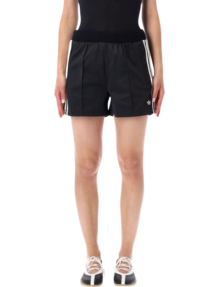 Adidas Originals Black Firebird Shorts With Crochet Detail Cotton