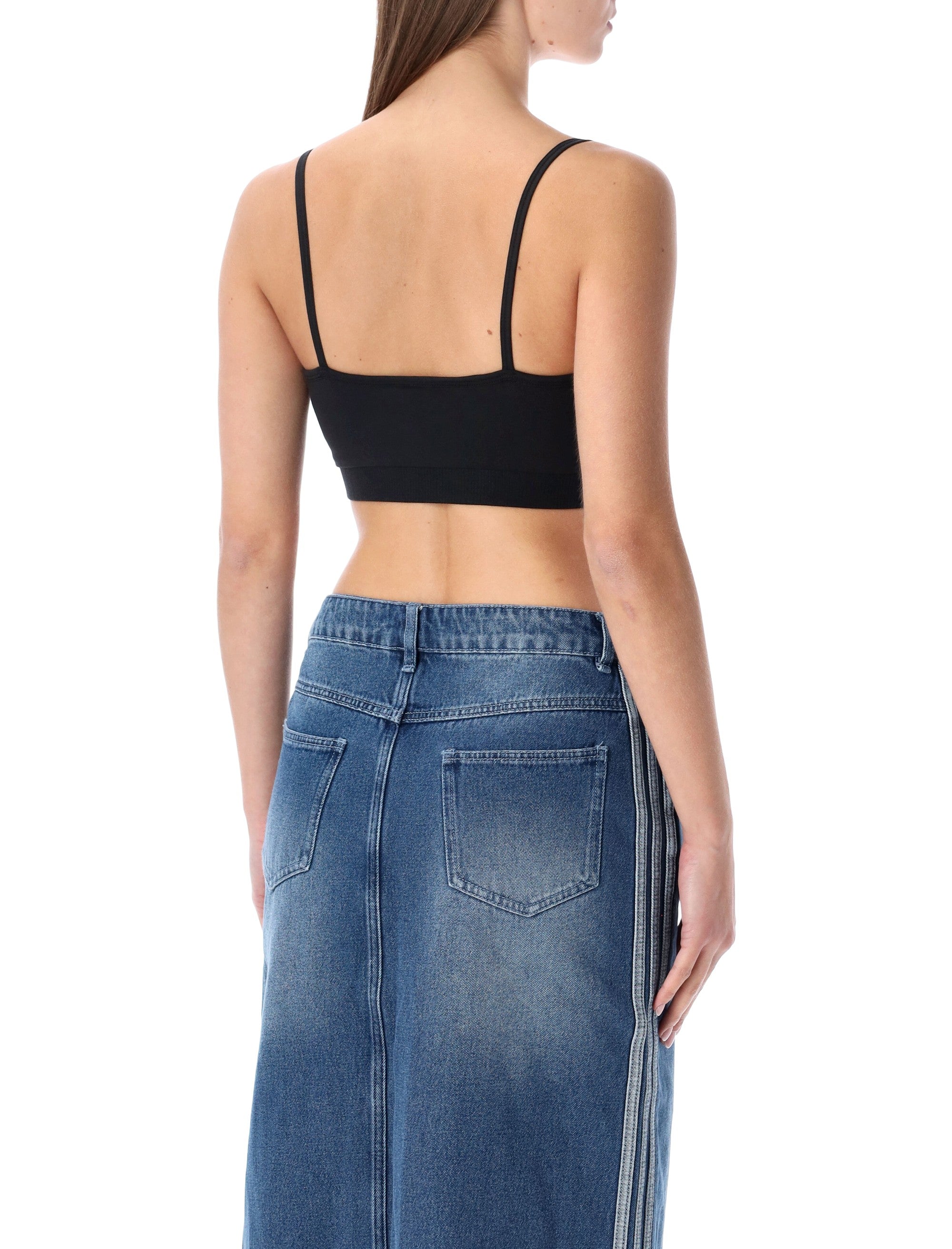 Adidas Originals black 3-stripes bralette Cotton Top