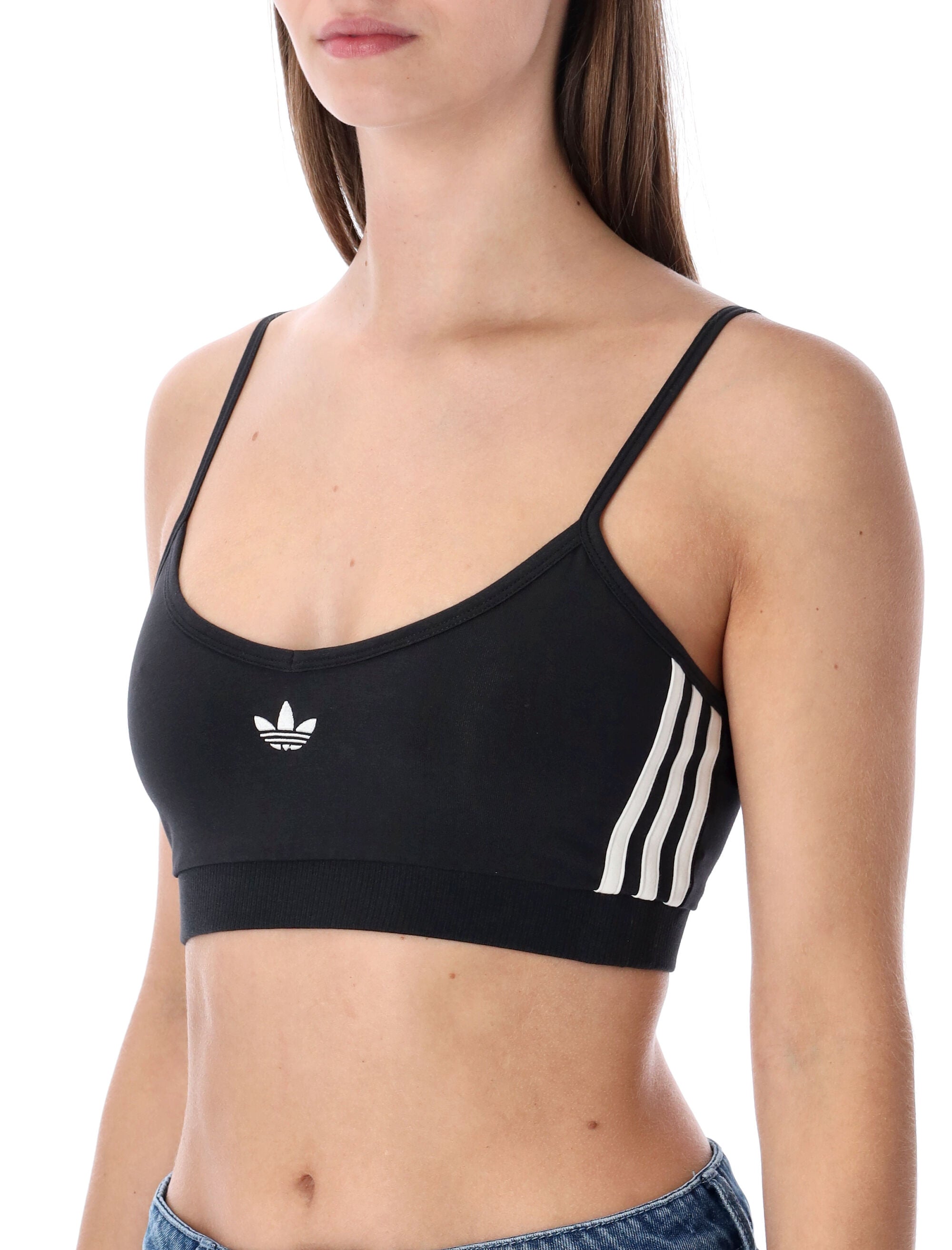 Adidas Originals black 3-stripes bralette Cotton Top