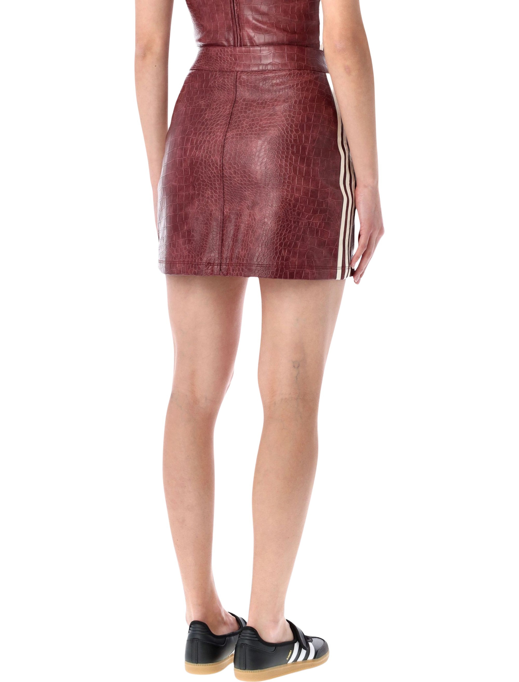 Adidas Originals burgundy faux leather mini skirt Maroon Polyurethane Lining