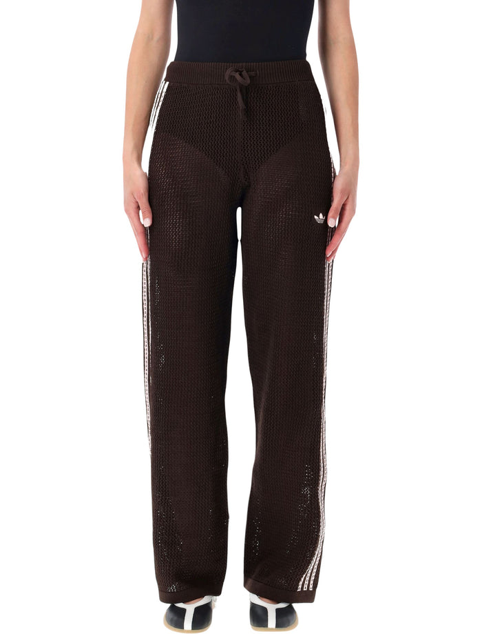 Adidas Originals Brown Crochet Track Pants Recycled Polyester