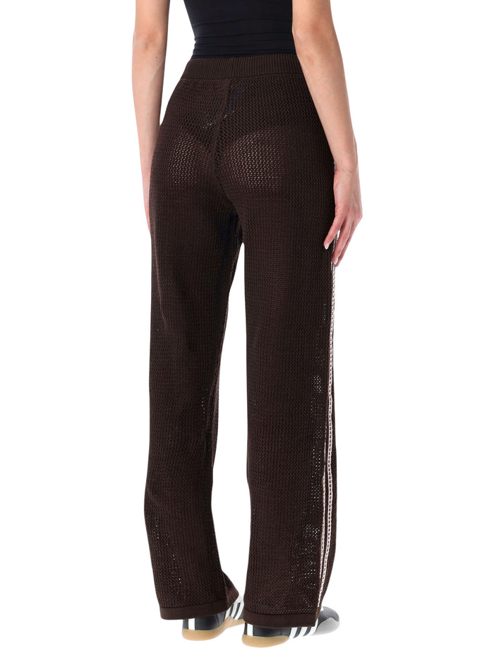 Adidas Originals Brown Crochet Track Pants Recycled Polyester