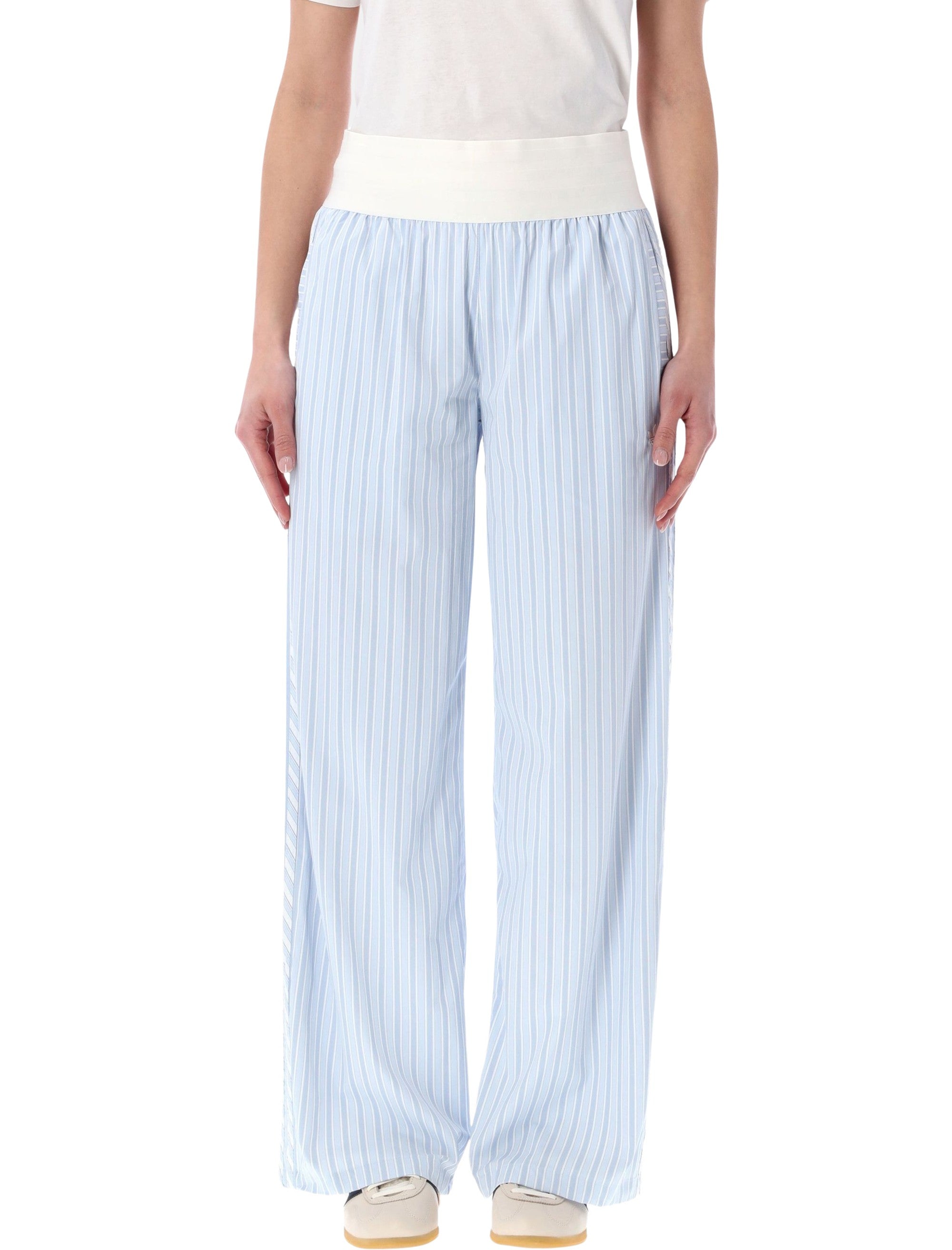 Adidas Originals poplin trousers Light Blue Stripe Recycled Polyamide Pant