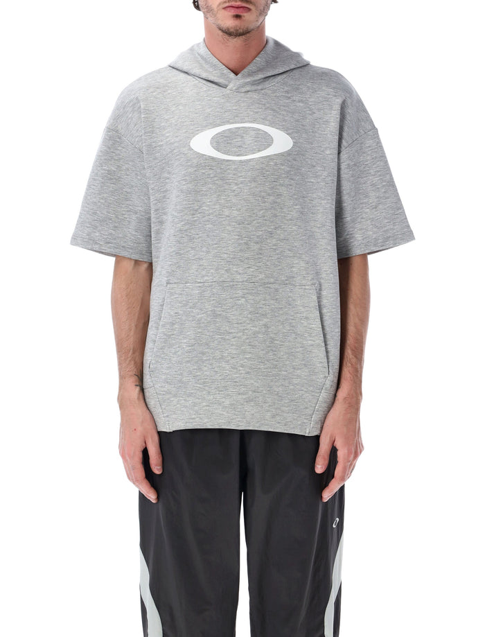 Oakley Enhance Fleece Short-Sleeve Hoodie Athletic Grey Polyester Sweatshirt