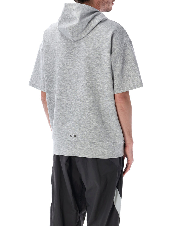 Oakley Enhance Fleece Short-Sleeve Hoodie Athletic Grey Polyester Sweatshirt