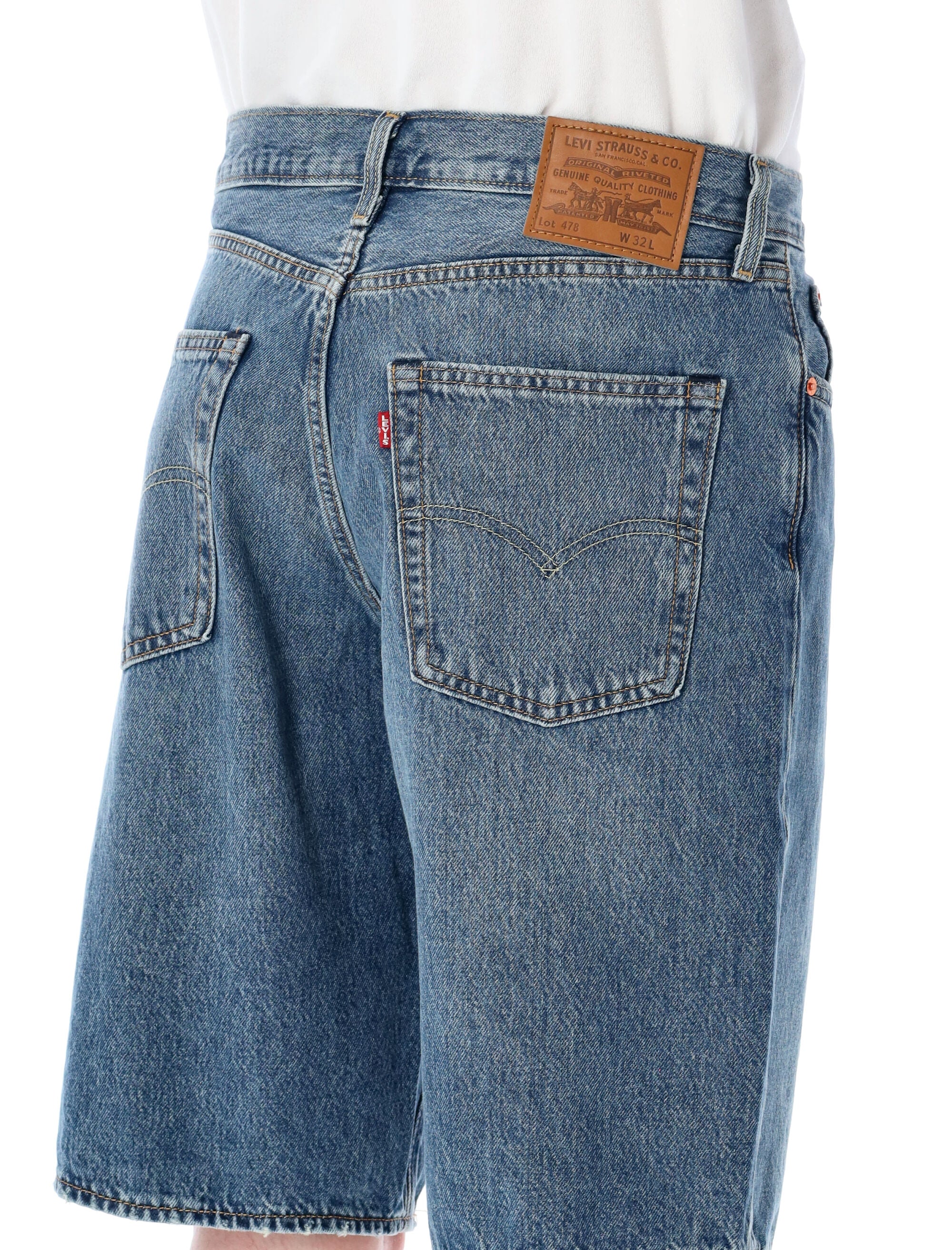 Levis® 478™ Baggy denim shorts Med Blue Cotton