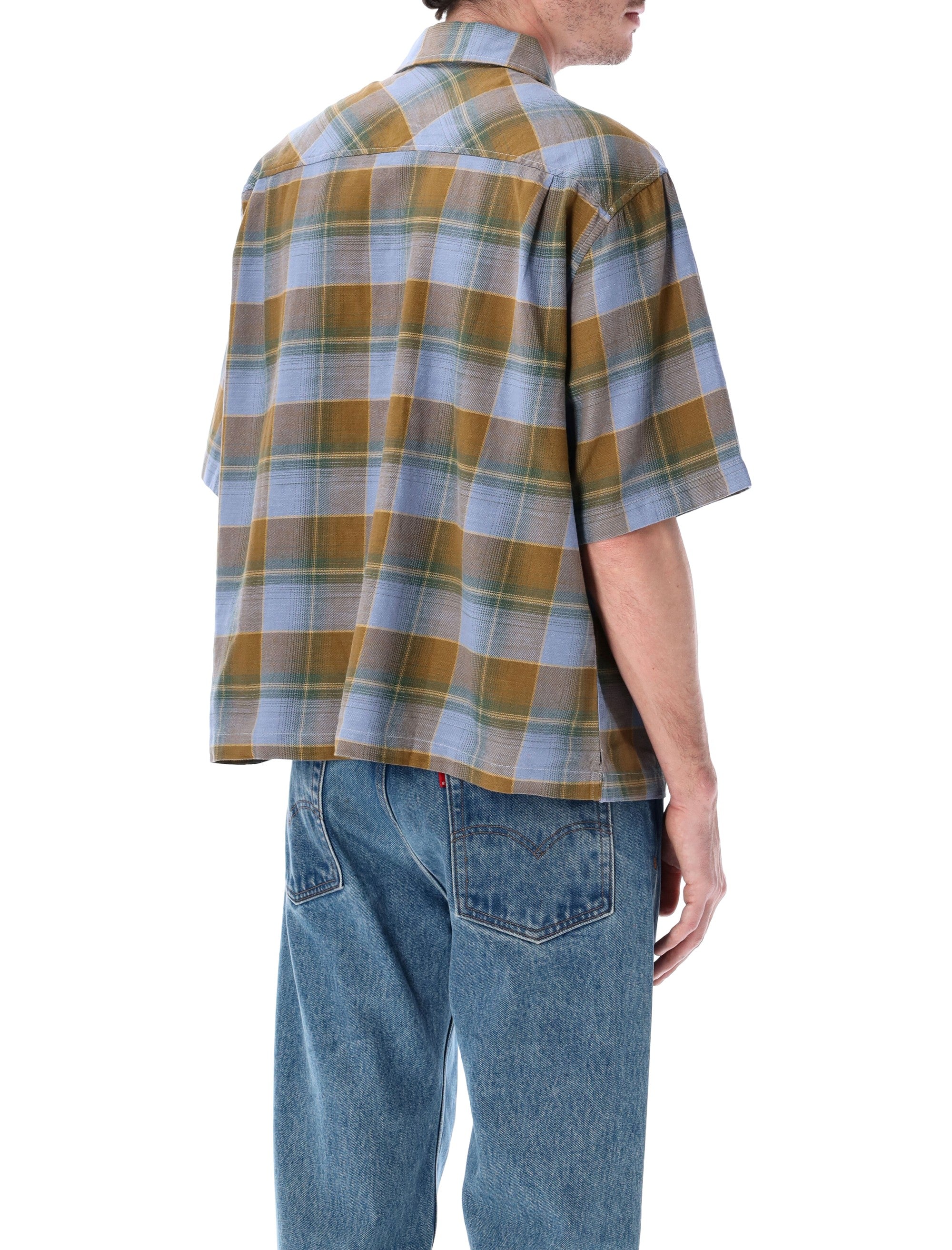 Levis Checked Short-Sleeve Shirt Blue Check Cotton