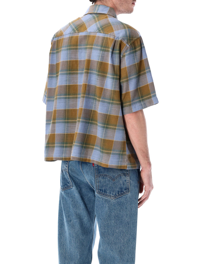 Levis Checked Short-Sleeve Shirt Blue Check Cotton