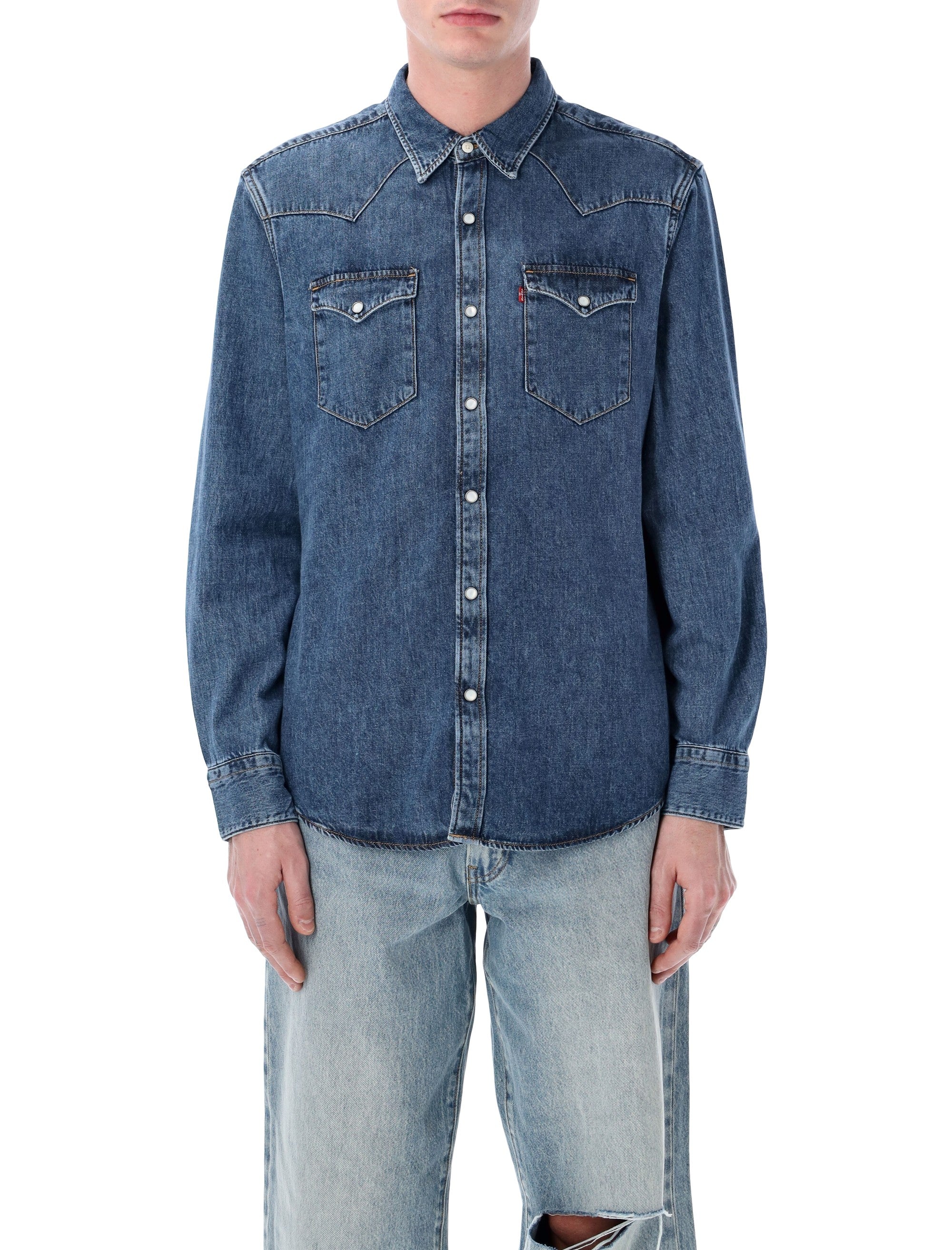 Levis Western denim shirt Dk Blue Cotton
