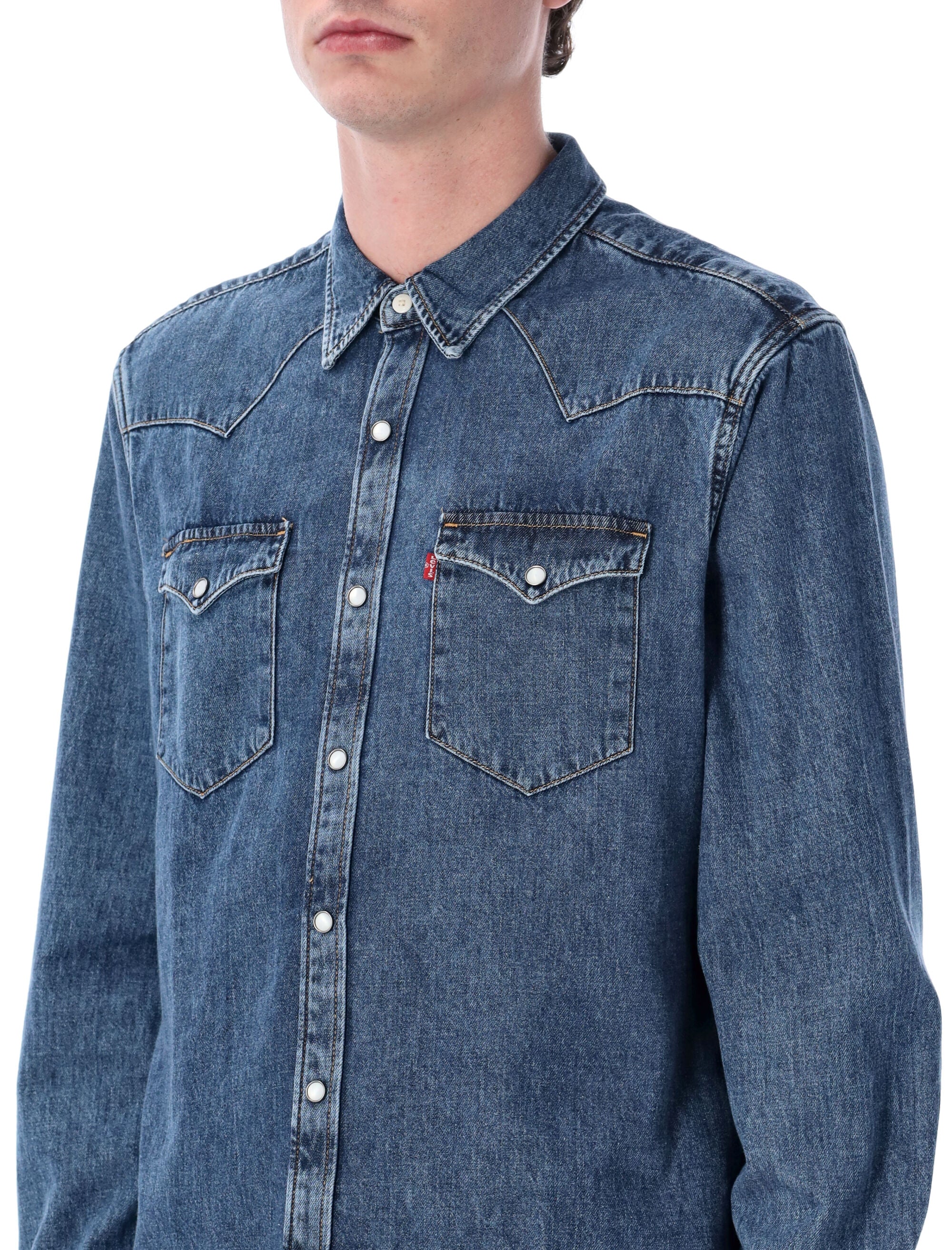 Levis Western denim shirt Dk Blue Cotton