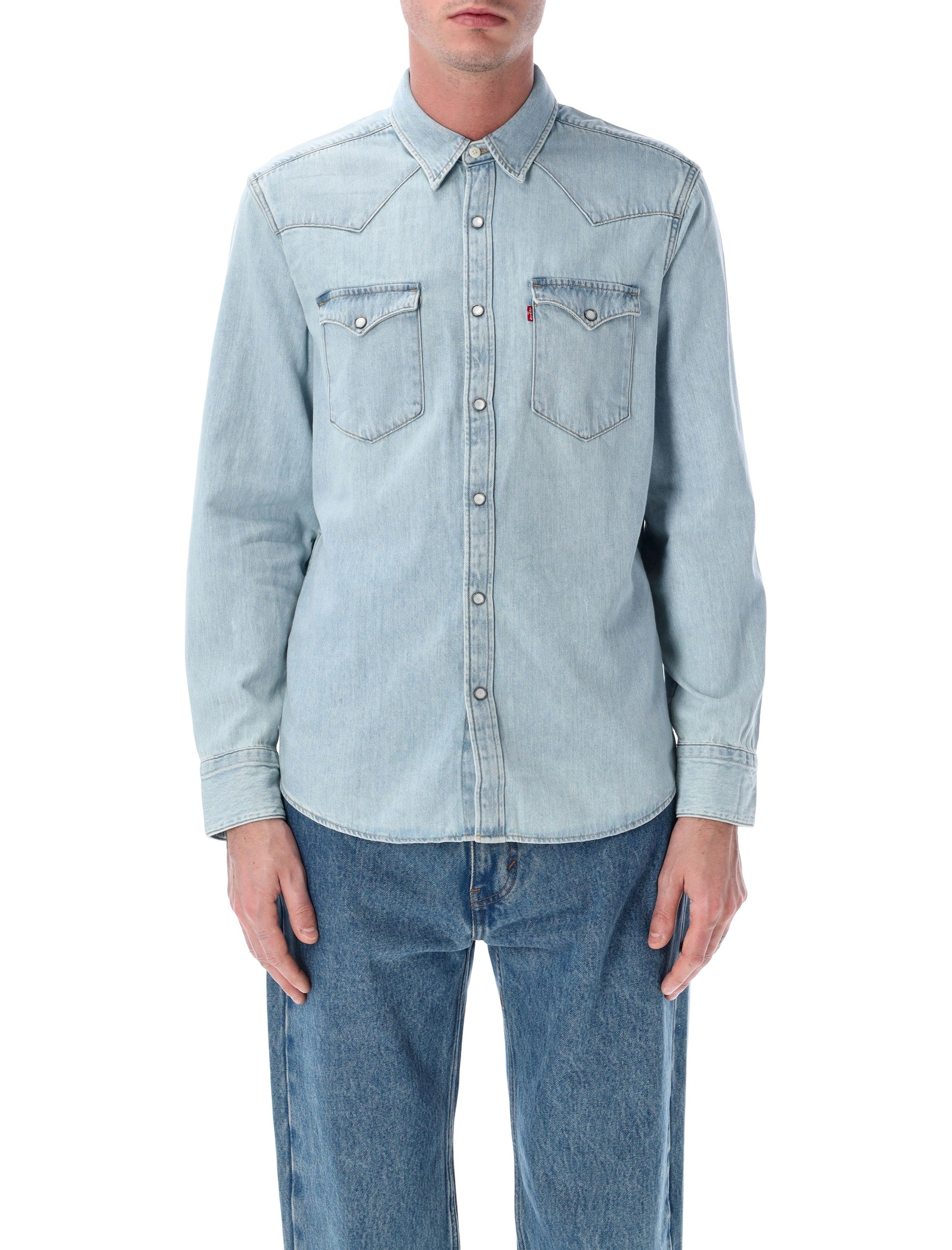Levis Western denim shirt Light Blue Cotton