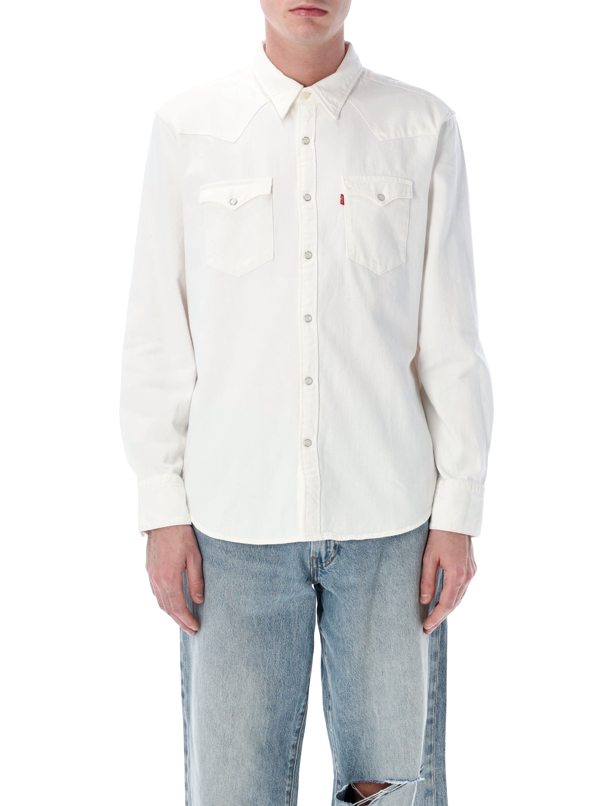 Levis Western Denim Shirt White Cotton