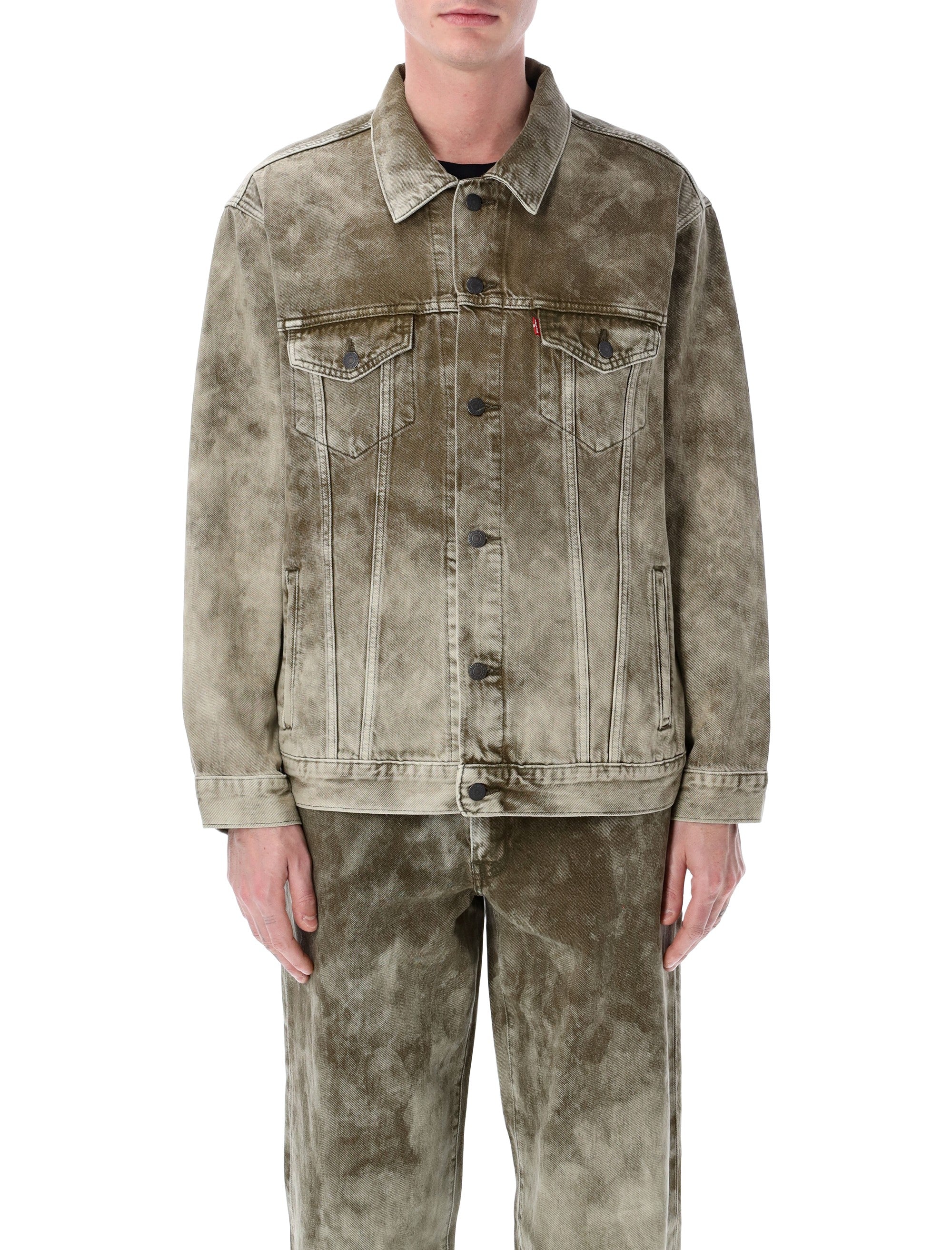 Levis® relaxed fit trucker jacket Camo Grey Cotton