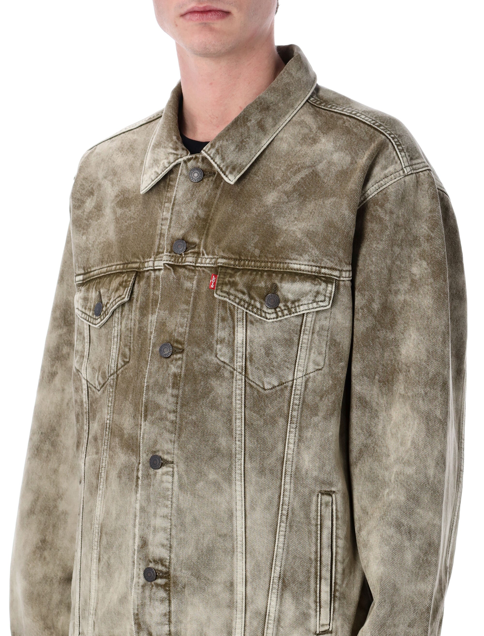 Levis® relaxed fit trucker jacket Camo Grey Cotton