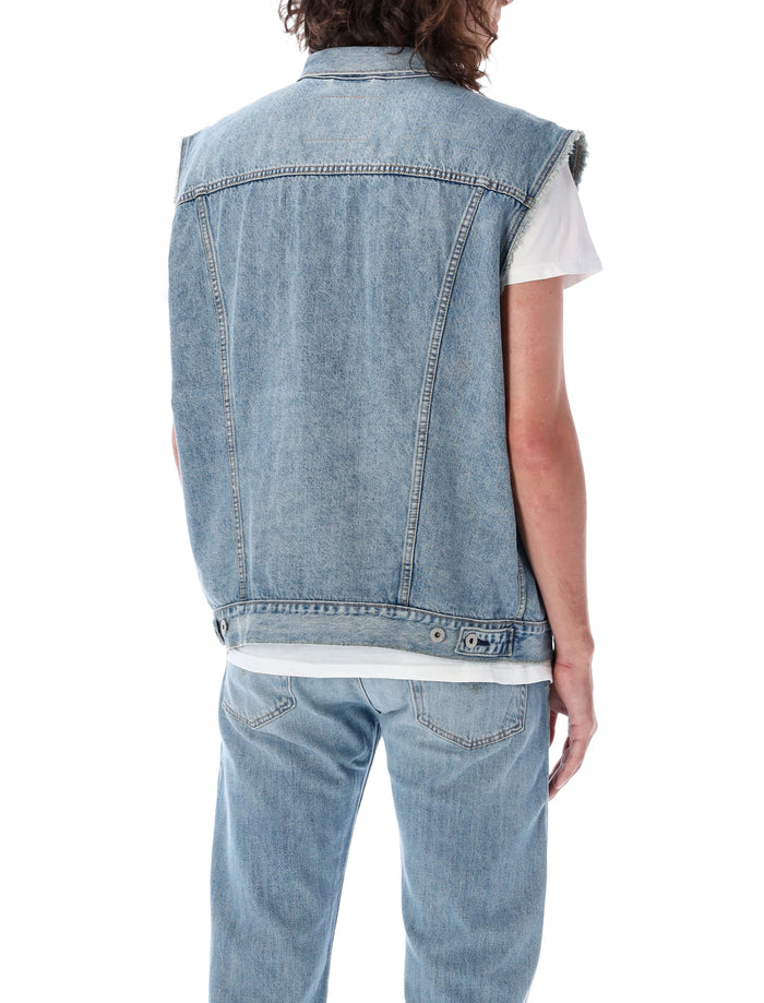 Levis Vintage Denim Trucker Vest Lt Blue Cotton