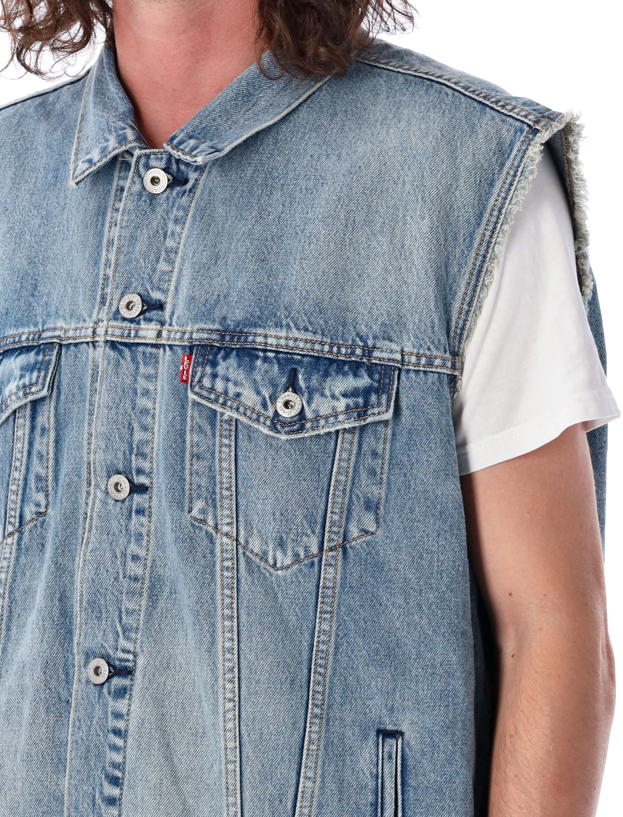 Levis vintage denim trucker vest Lt Blue Cotton