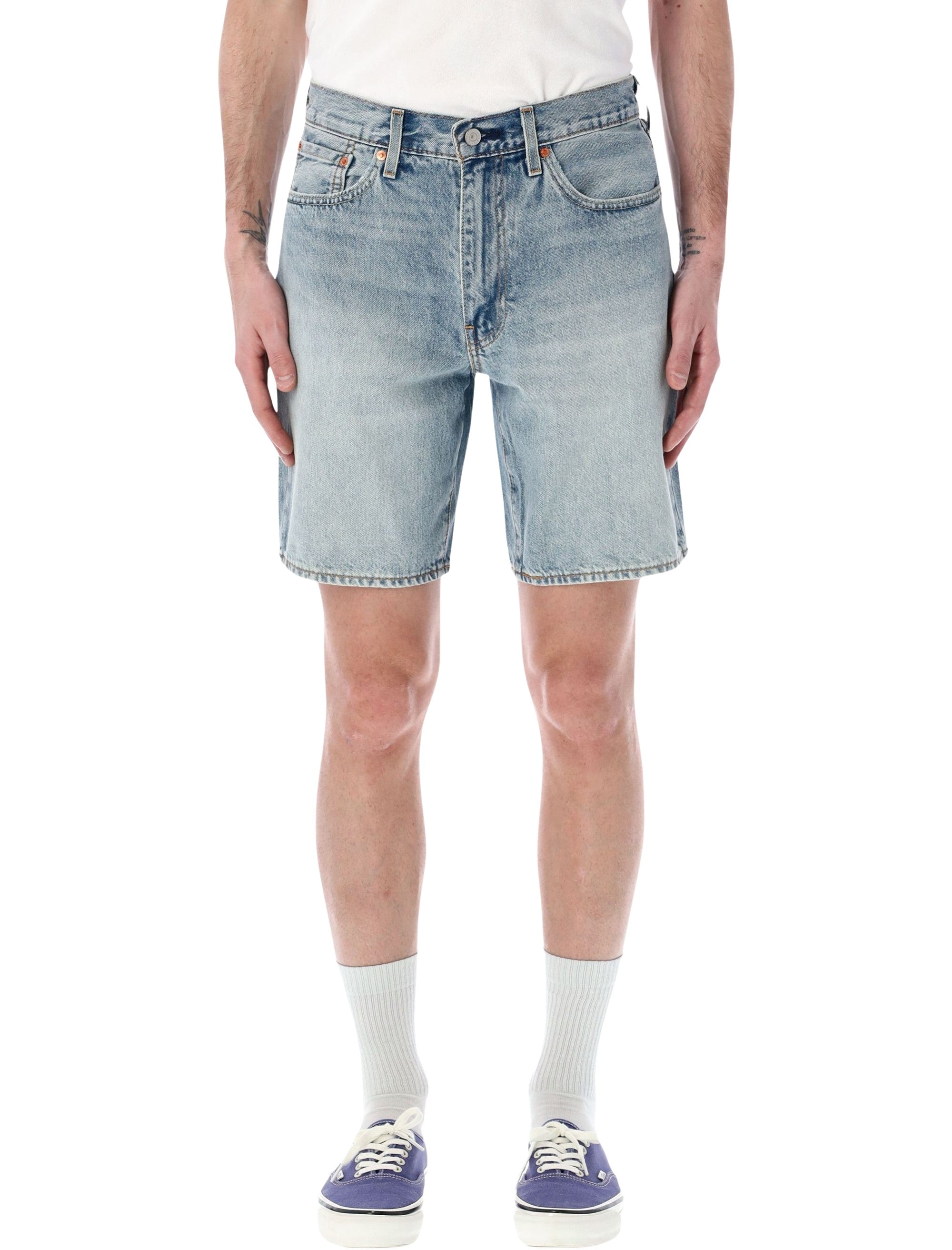 Levis® 468 loose denim shorts Light Blue Cotton