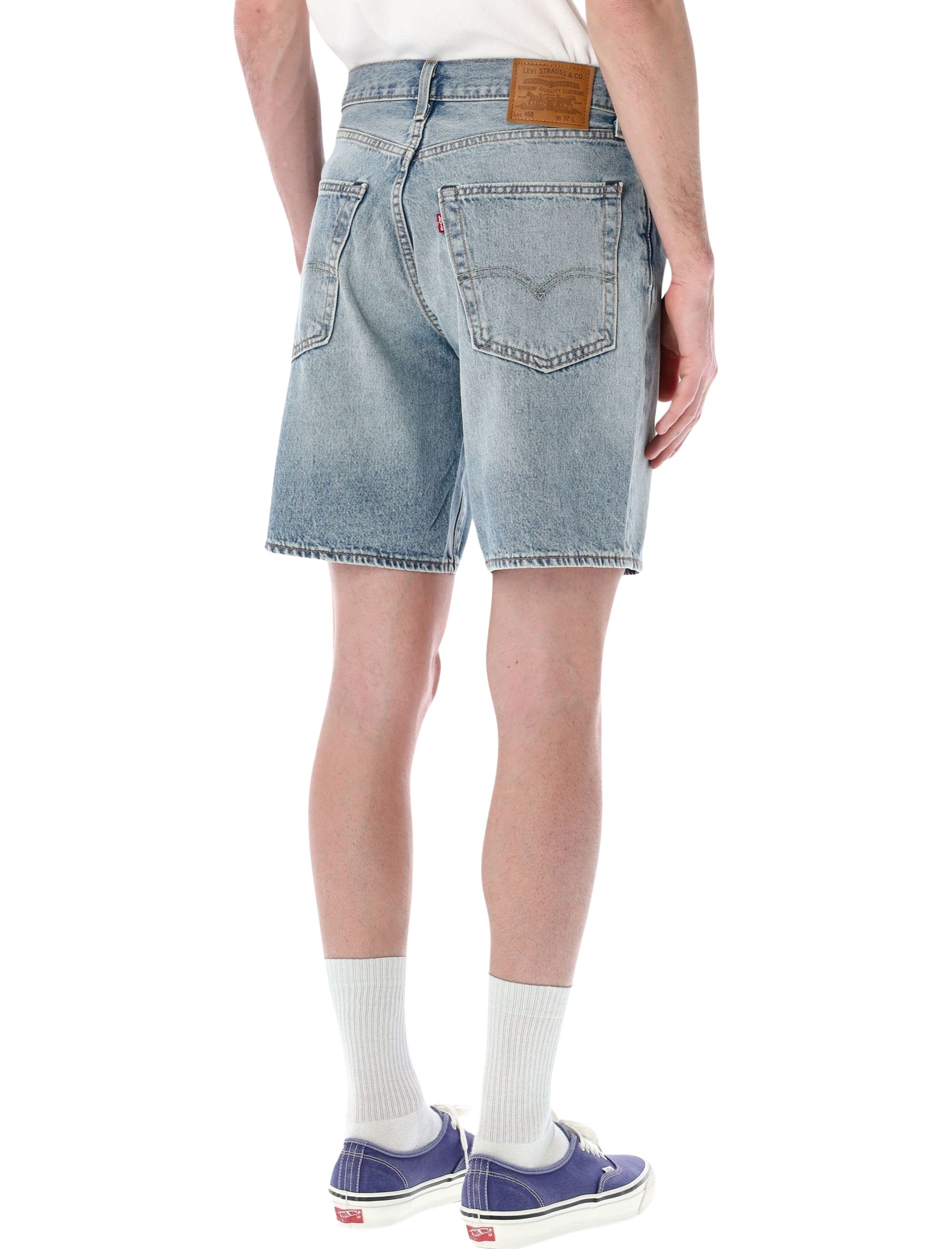 Levis® 468 loose denim shorts Light Blue Cotton