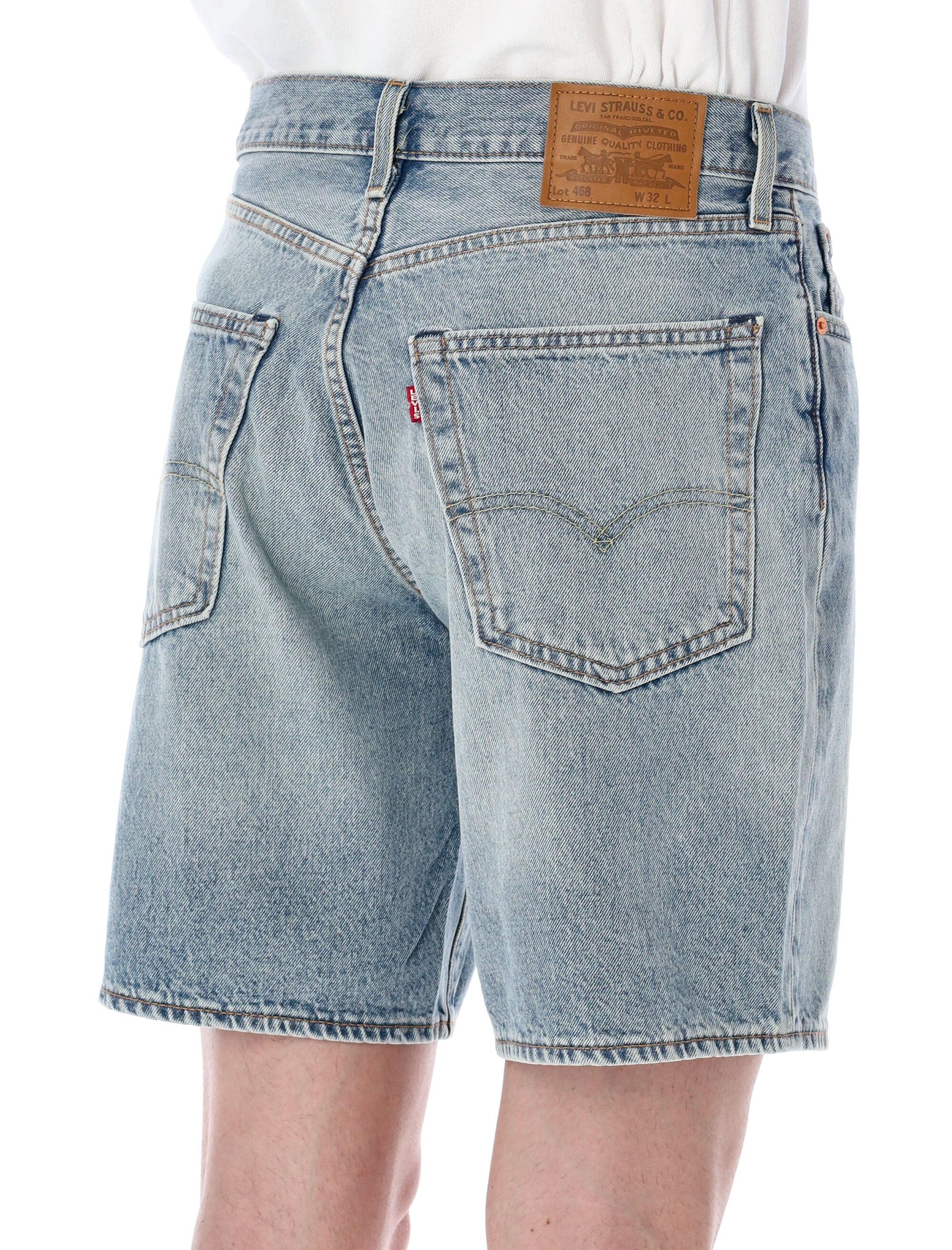 Levis® 468 loose denim shorts Light Blue Cotton