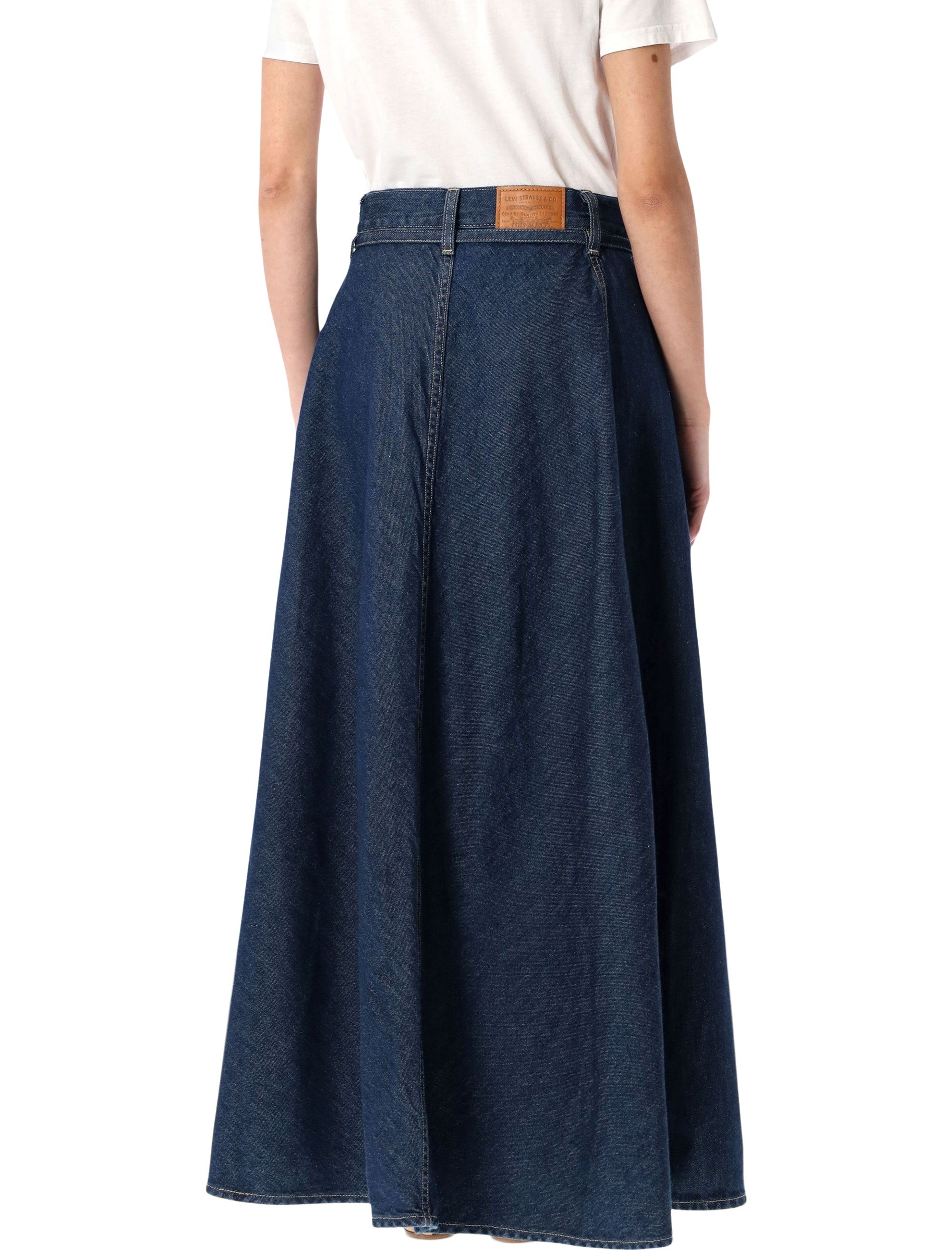 Levis blue maxi denim skirt Squark Circle Dark Cotton