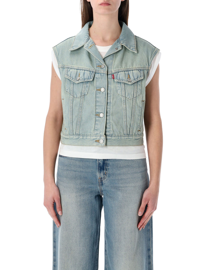 Levis Shrunken 90s denim vest All Grades Light Blue Cotton
