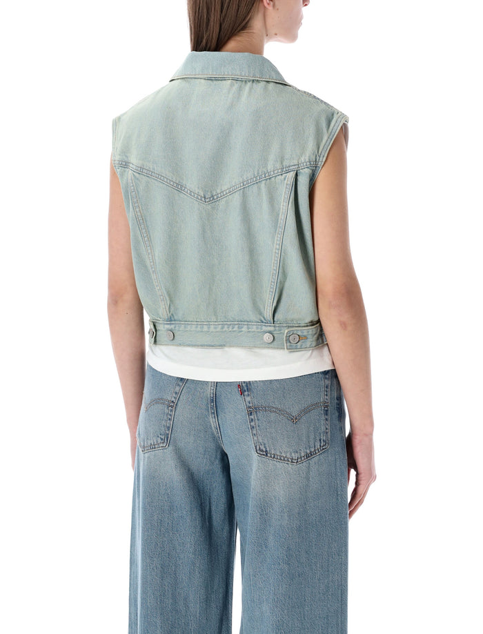 Levis Shrunken 90s denim vest All Grades Light Blue Cotton