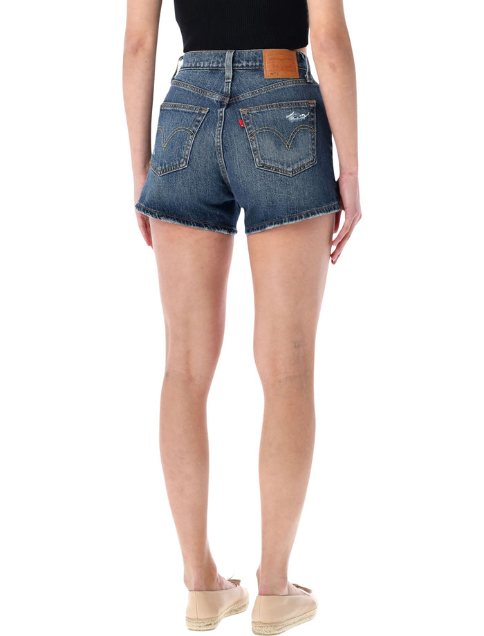 Levis 501® Curve denim shorts Happy Vibes Dark Blue Cotton