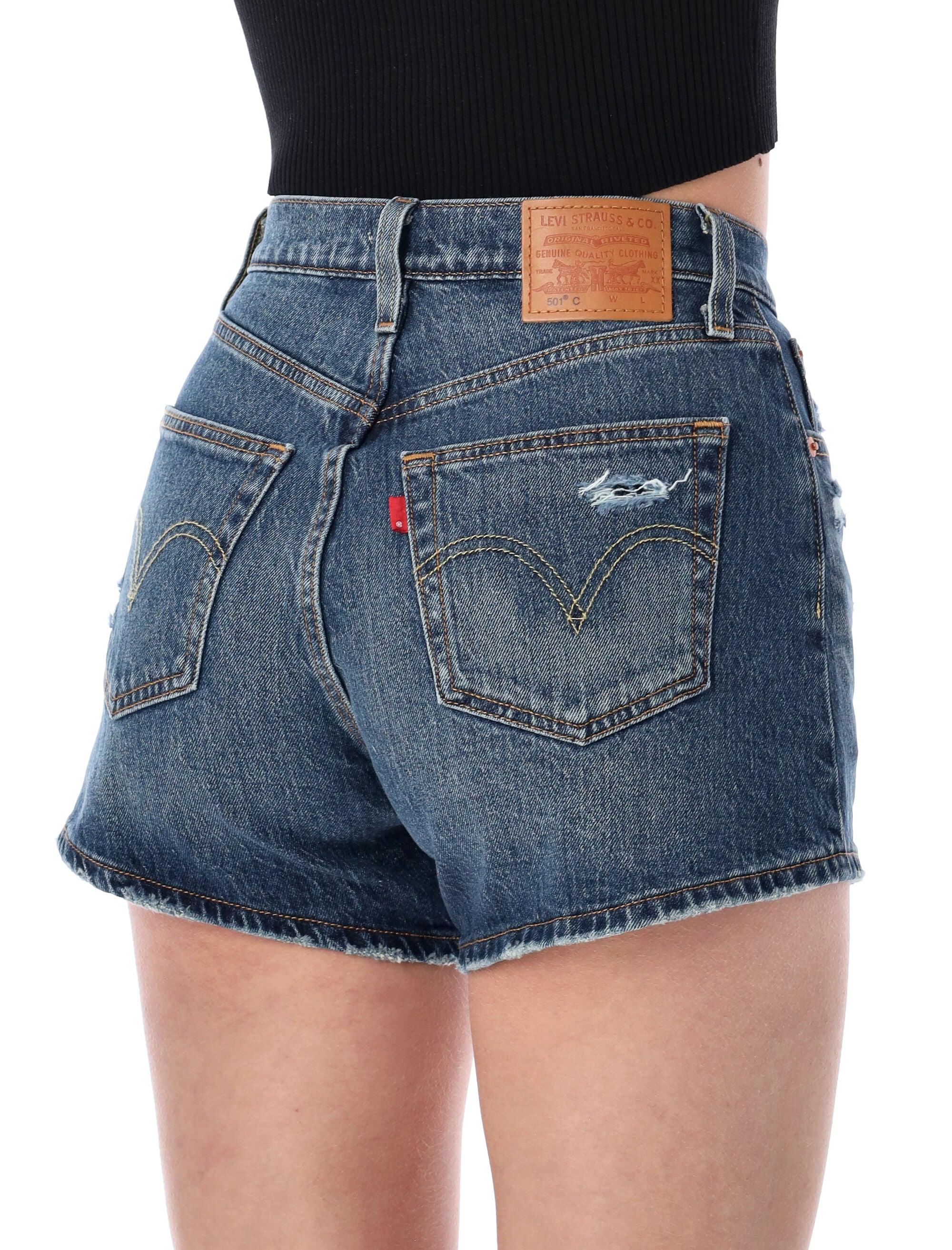 Levis 501® Curve denim shorts Happy Vibes Dark Blue Cotton
