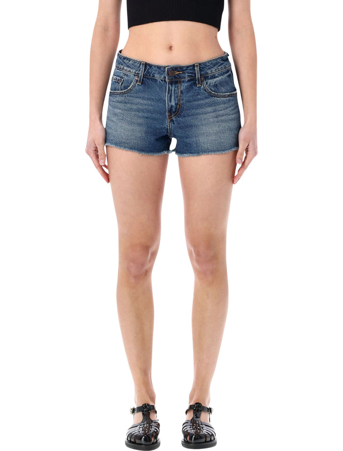 Levis low rise denim shorts French Lunch Mid Blue Cotton