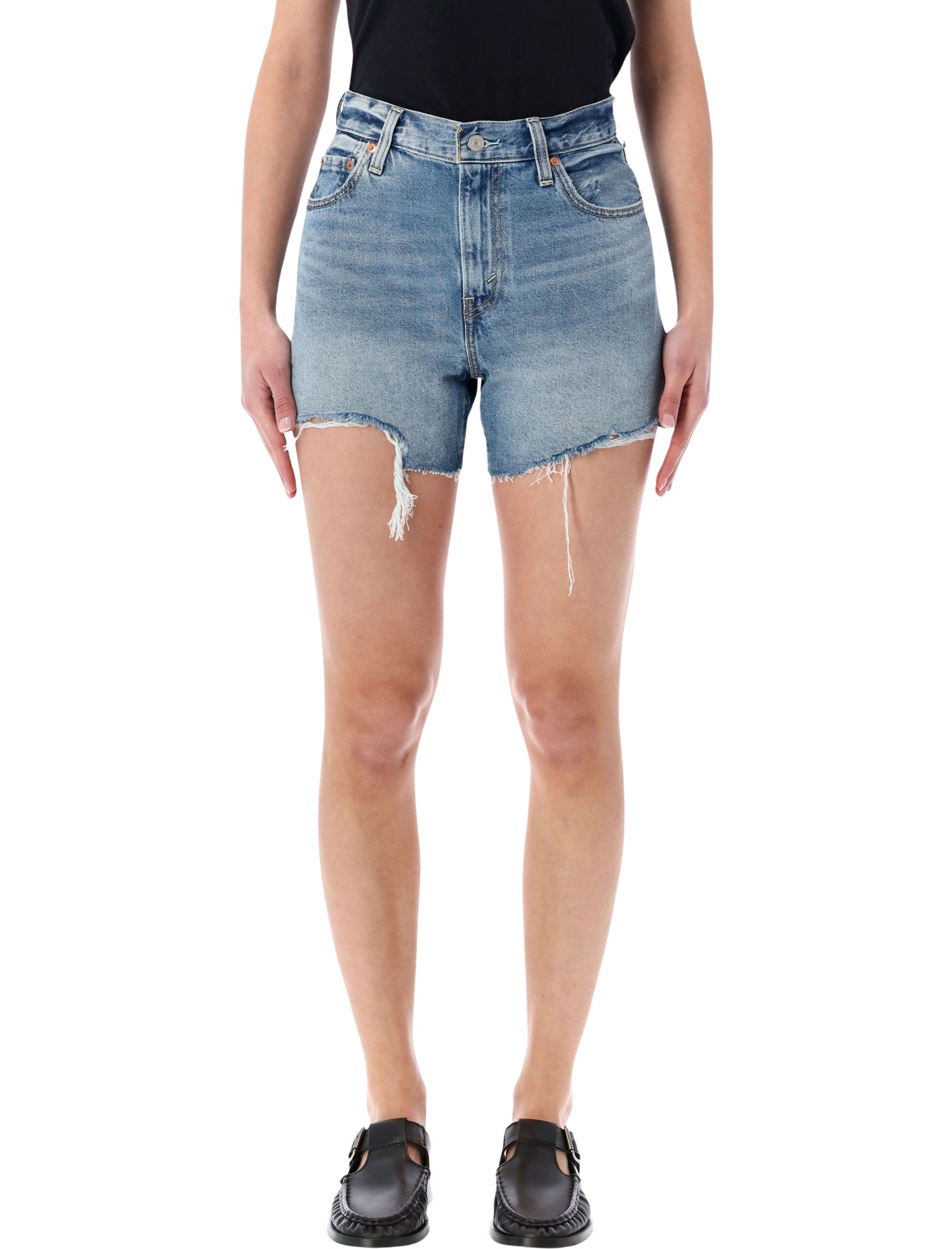 Levis Ribcage denim shorts Blow My Mind Light Blue Cotton