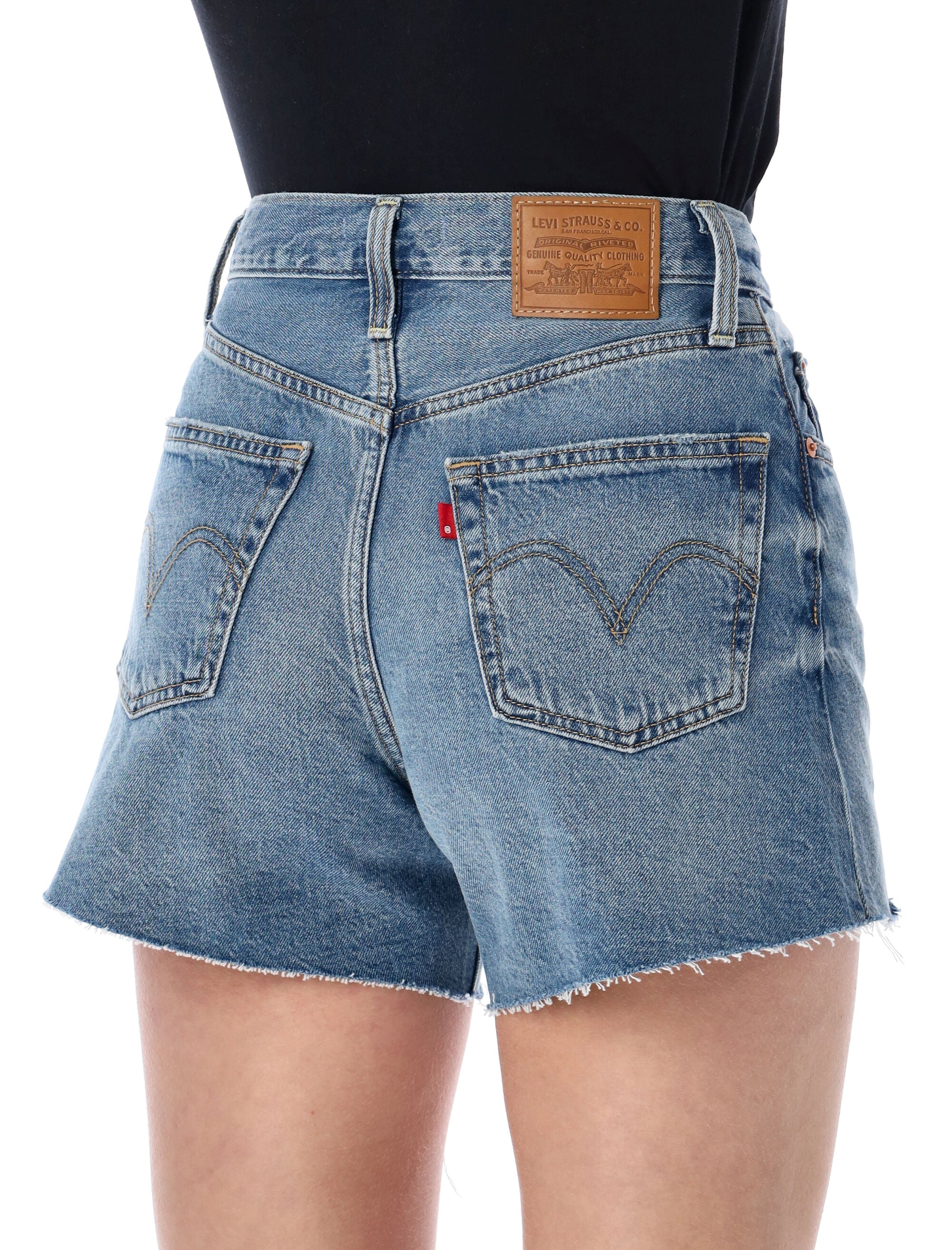 Levis Ribcage denim shorts Blow My Mind Light Blue Cotton