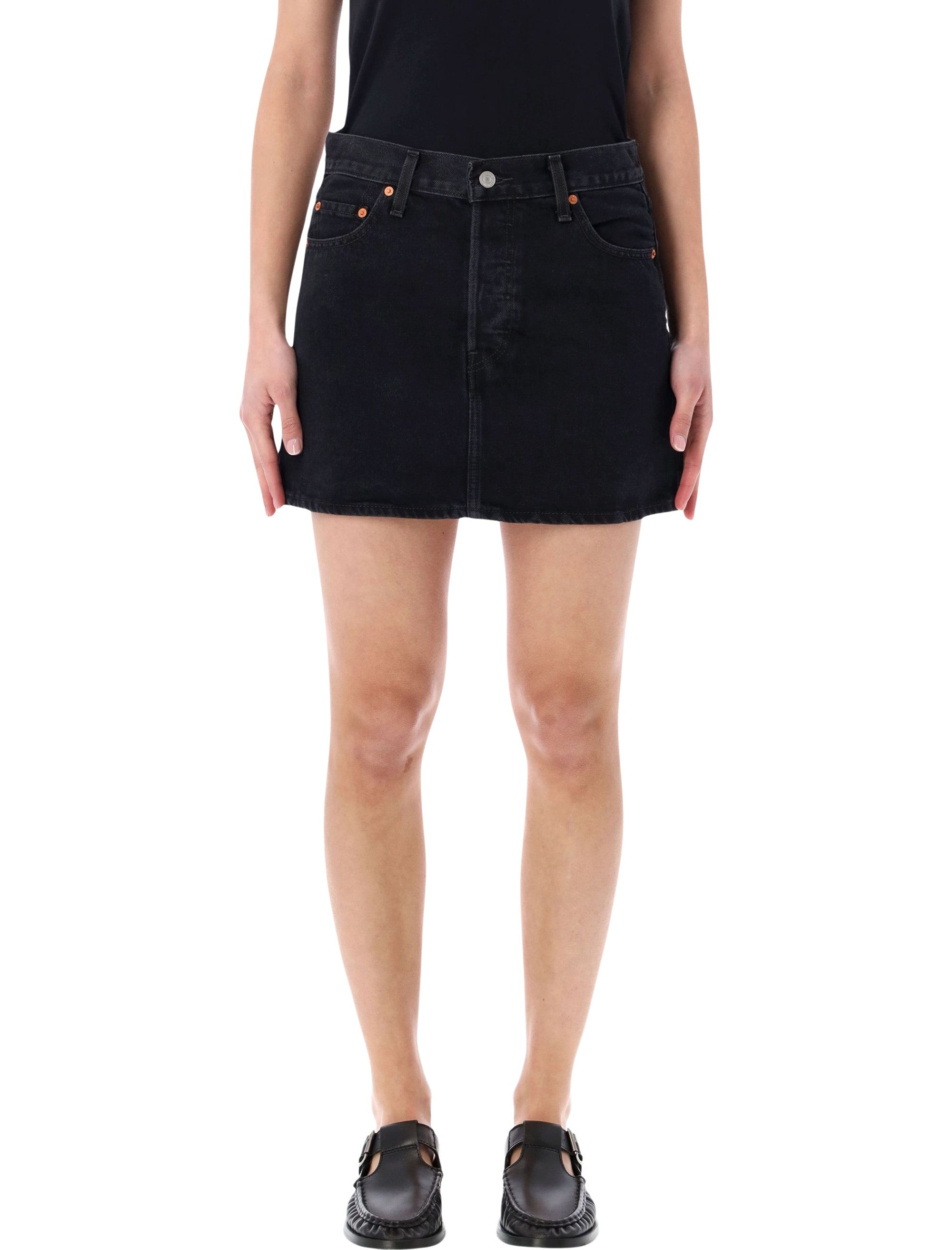 Levis Icon denim mini skirt Black Cotton