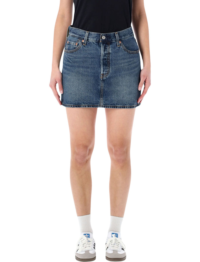 Levis Icon denim mini skirt Phoenix Rising Mid Blue Cotton