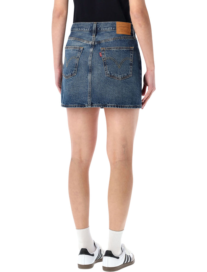 Levis Icon denim mini skirt Phoenix Rising Mid Blue Cotton