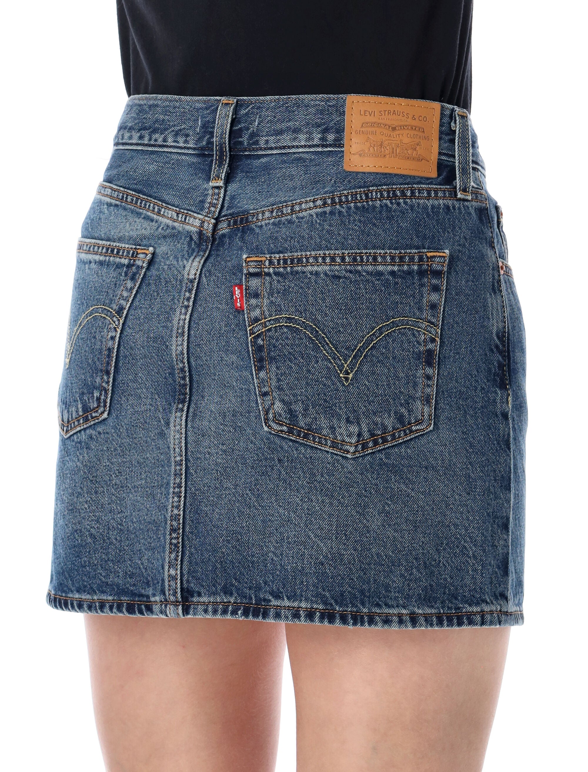 Levis Icon denim mini skirt Phoenix Rising Mid Blue Cotton