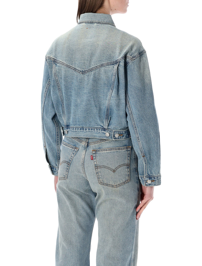 Levis 90s cropped Trucker jacket Off Roading Dirty Blue Cotton