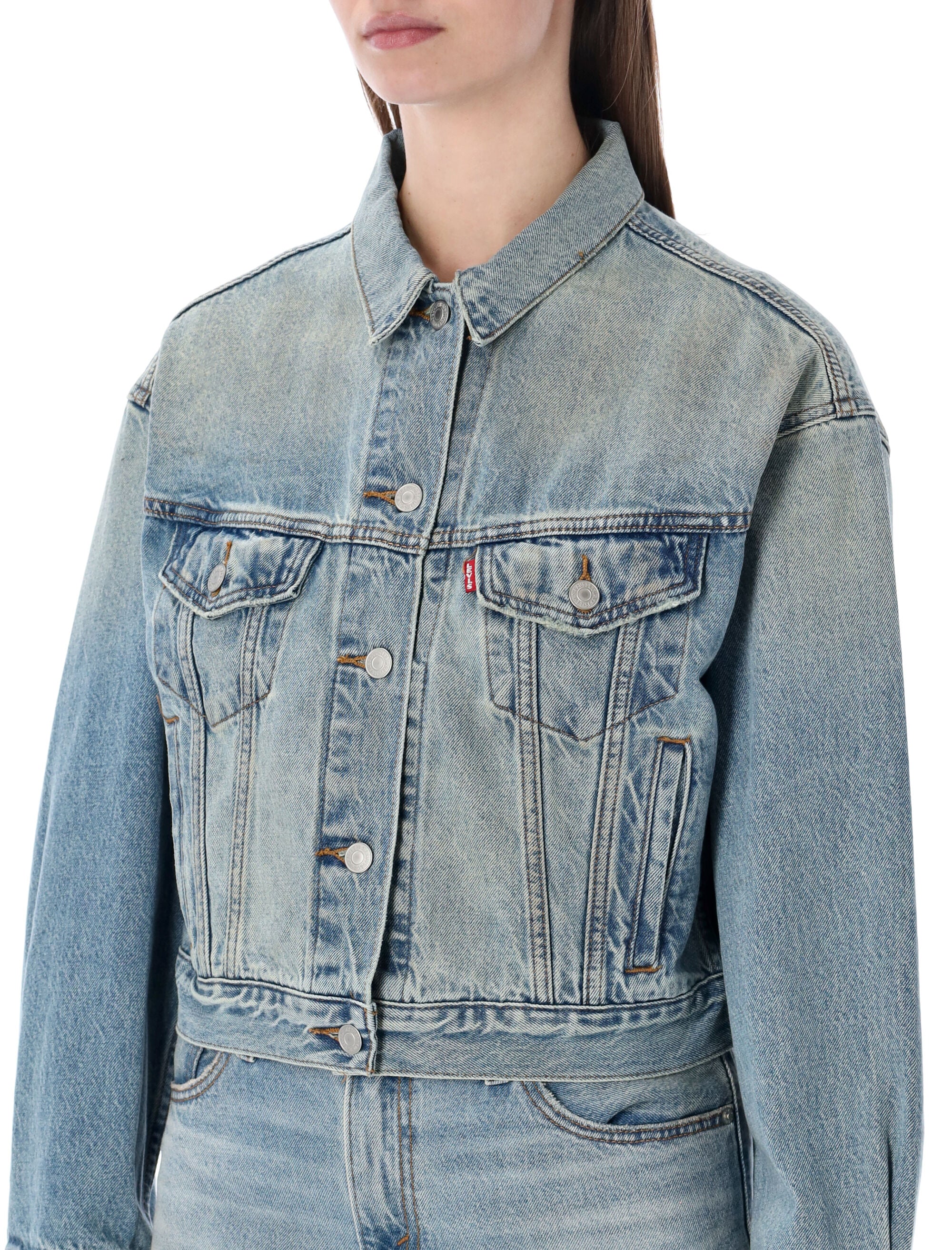 Levis 90s cropped Trucker jacket Off Roading Dirty Blue Cotton