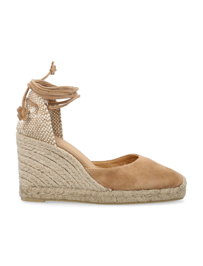 Castañer Carina Suede Wedge Espadrilles Tostado Upper