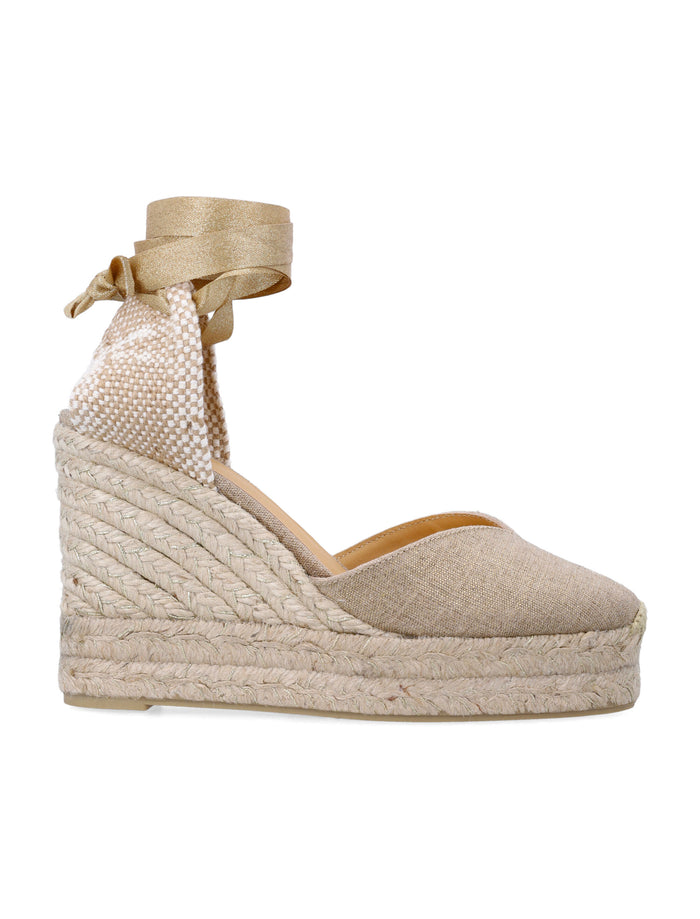 Castañer Chiara espadrilles in metallised linen Lino Oro Upper
