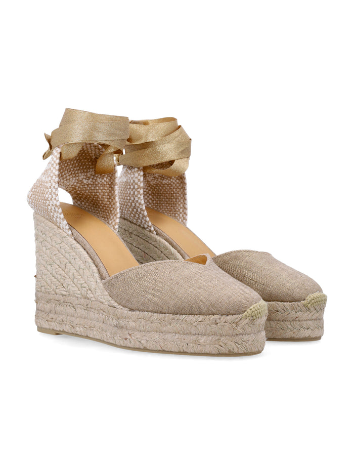 Castañer Chiara espadrilles in metallised linen Lino Oro Upper