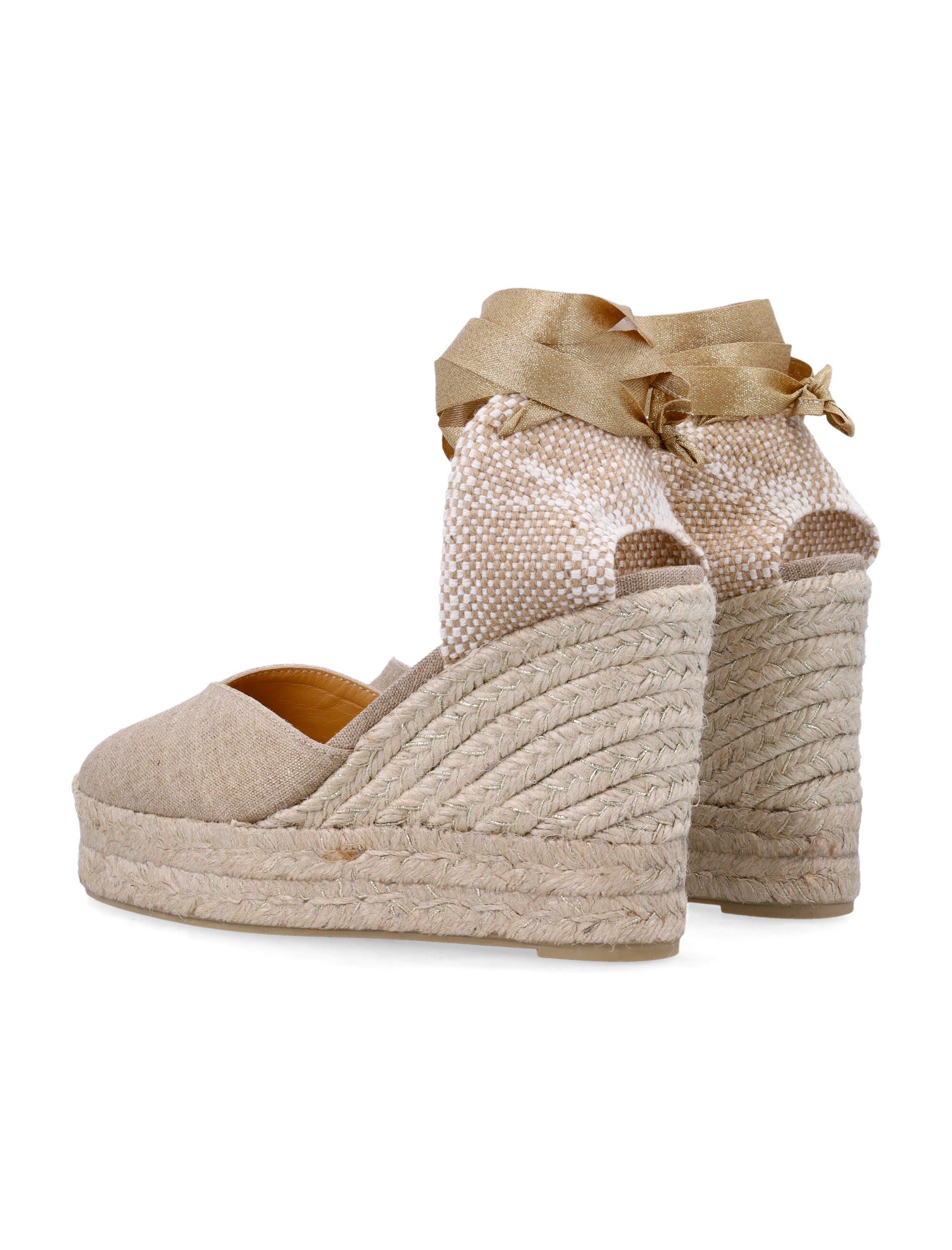 Castañer Chiara espadrilles in metallised linen Lino Oro Upper