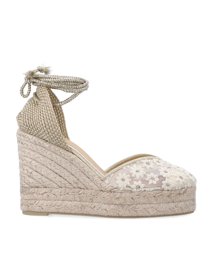 Castañer Clair 8 lace espadrilles Bianco Oro Upper