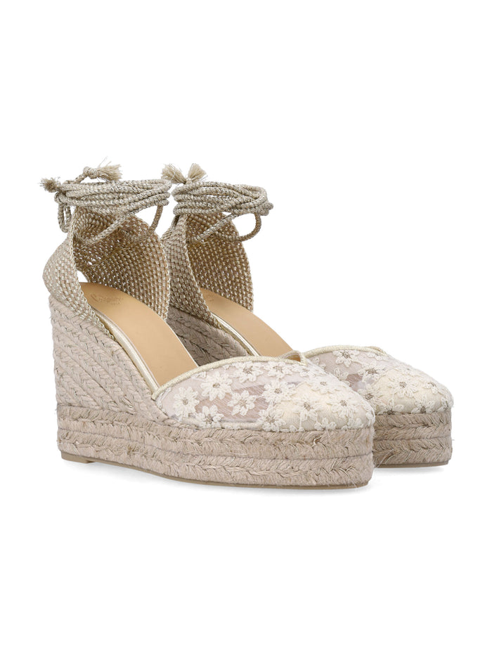 Castañer Clair 8 lace espadrilles Bianco Oro Upper