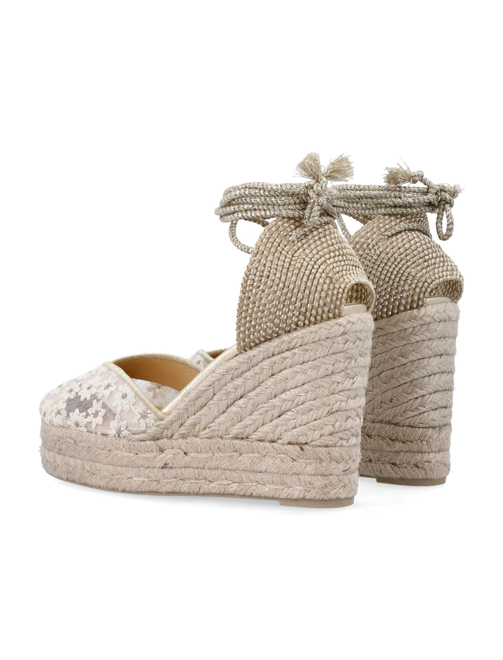 Castañer Clair 8 lace espadrilles Bianco Oro Upper