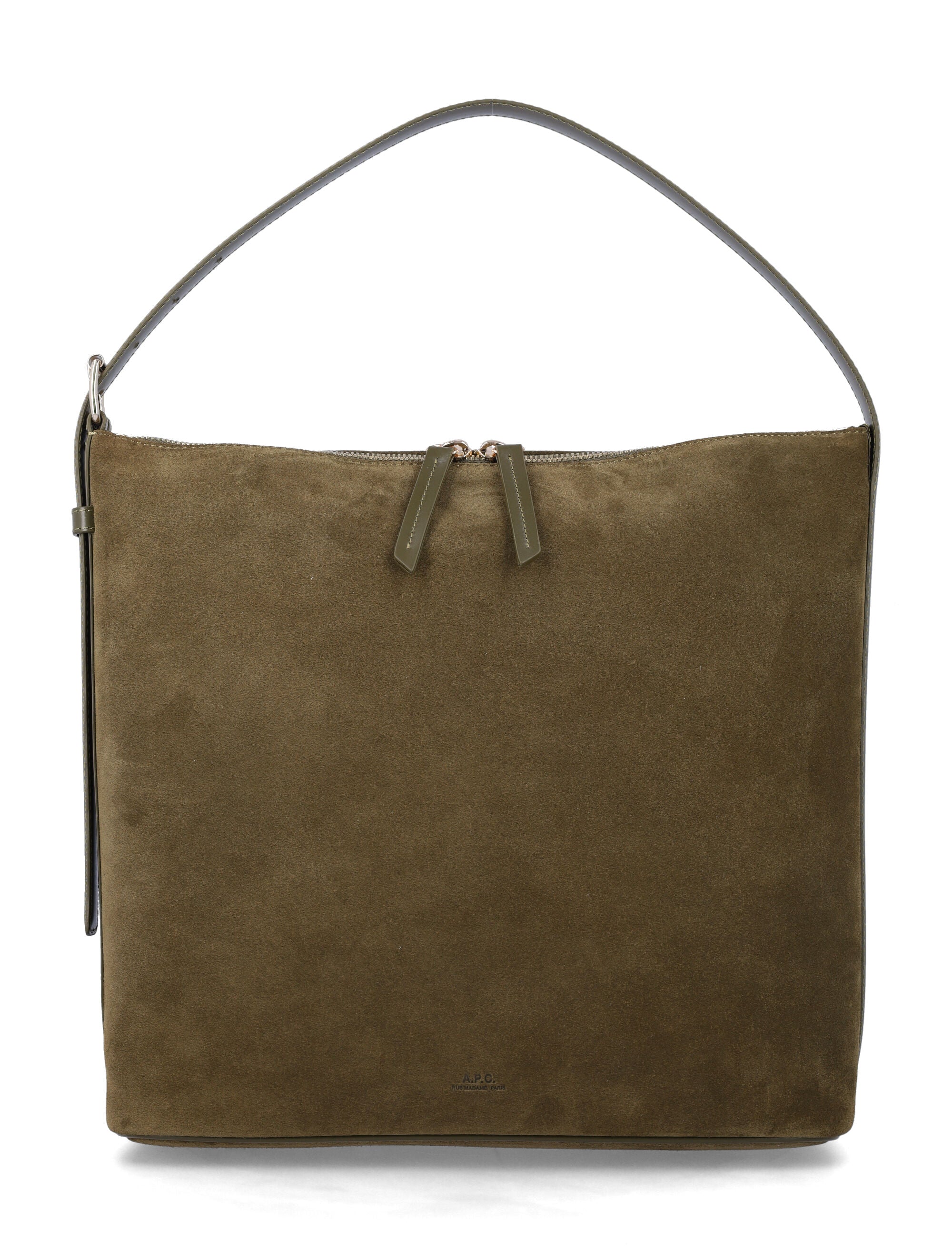 A.P.C. Vera leather bag with adjustable strap Dark Khaki Cow Shoulder