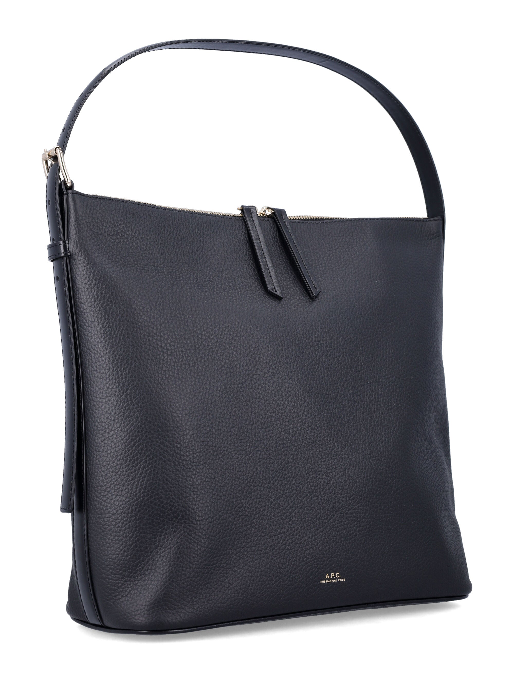 A.P.C. Vera leather bag with adjustable strap Black Cow Shoulder